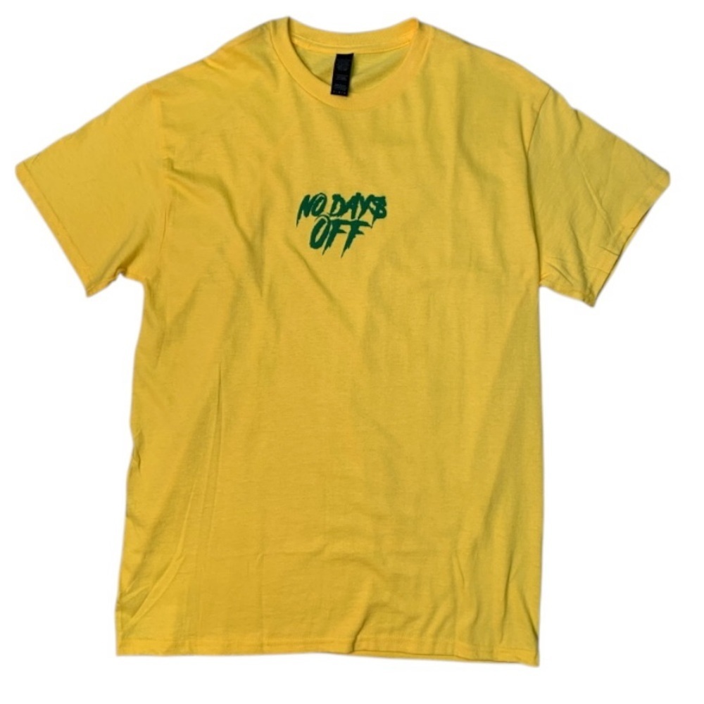 No days off Puff print Sz Various Yellow Graphic T-Shirt